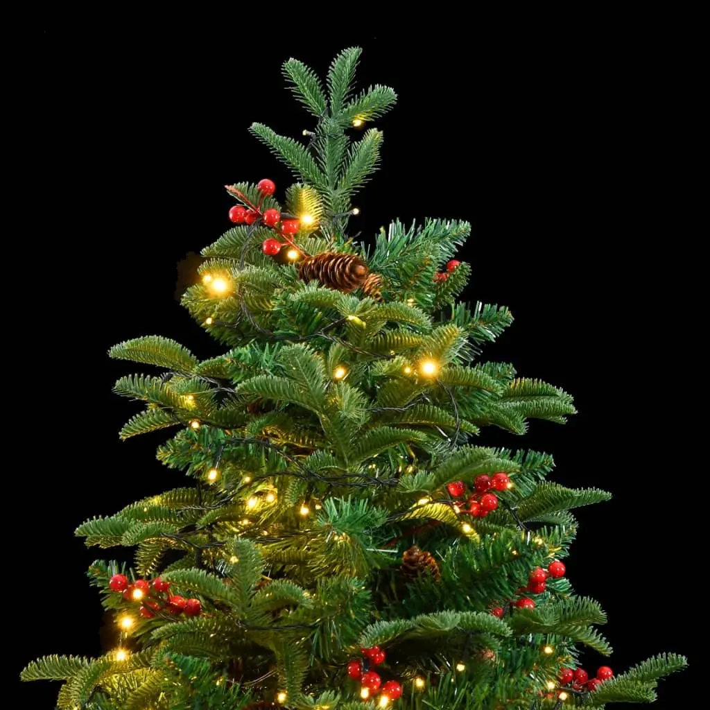 Artificial Hinged Christmas Tree 180cm 300 LEDs 8 Lighting Modes Green Holiday Home Decor
