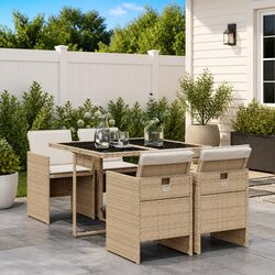 5-Piece Beige Outdoor Dining Set to Enhance Your Garden