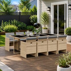 Enhance Your Outdoor Space with This 9 Piece Dining Set