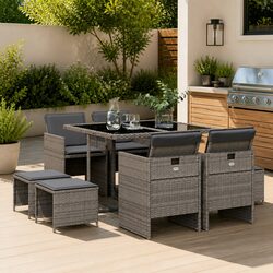 Enhance Your Outdoor Space with This 9 Piece Dining Set