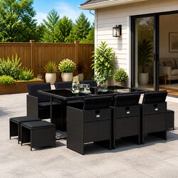11 Piece Outdoor Dining Set with Cushions for Style