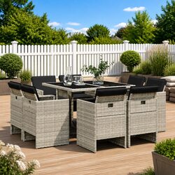 Enhance Your Outdoor Space with 9 Piece Grey Dining Set