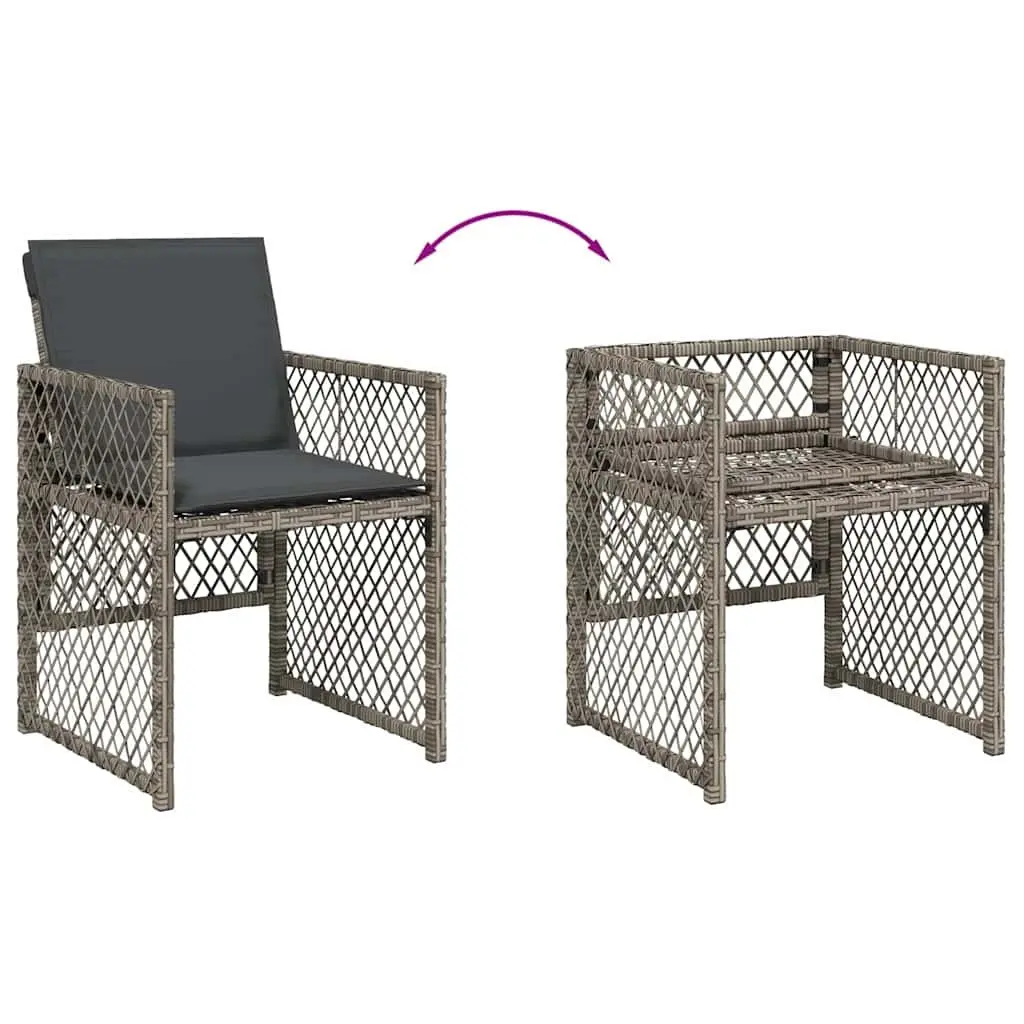 Outdoor Dining Set 13 Piece Grey Poly Rattan Chairs Table Weather Resistant Furniture
