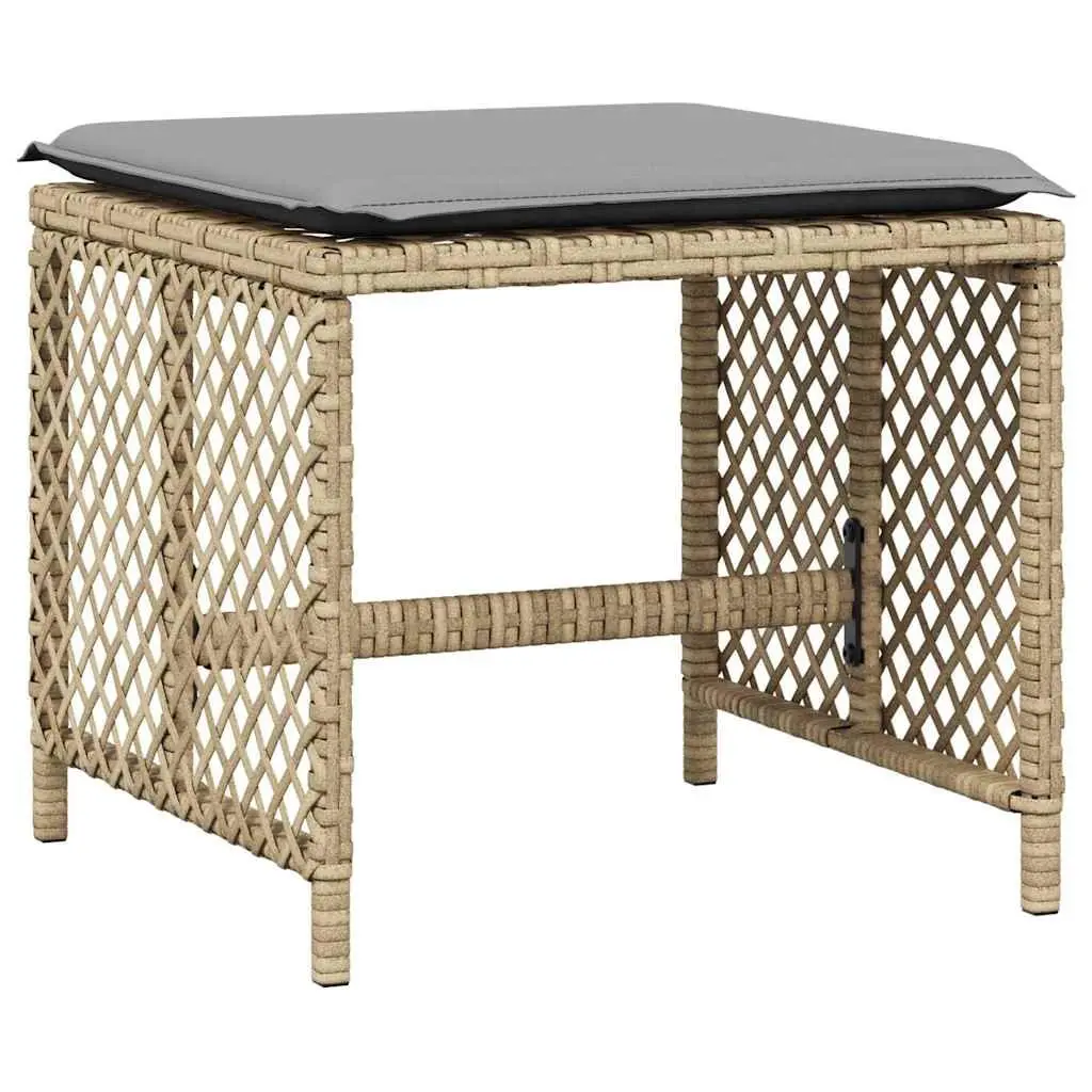 Garden Dining Set 13 Piece Outdoor Furniture Beige Rattan Tempered Glass Table Thick Cushions