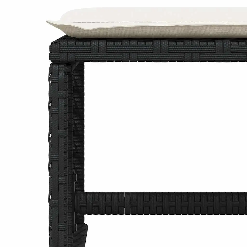 Garden Dining Set 15 Piece Outdoor Patio Furniture Black Rattan with Cushions
