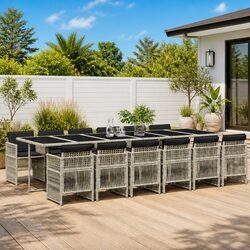 Enhance Your Outdoor Space with 13-Piece Dining Set in Grey