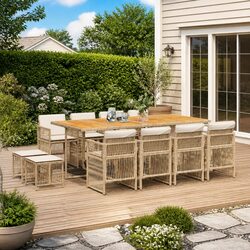 Enhance Your Outdoor Space with a Beige 13-Piece Dining Set
