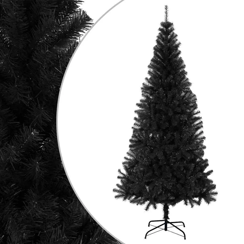 Artificial Christmas Tree 210cm Black PVC Lifelike Appearance