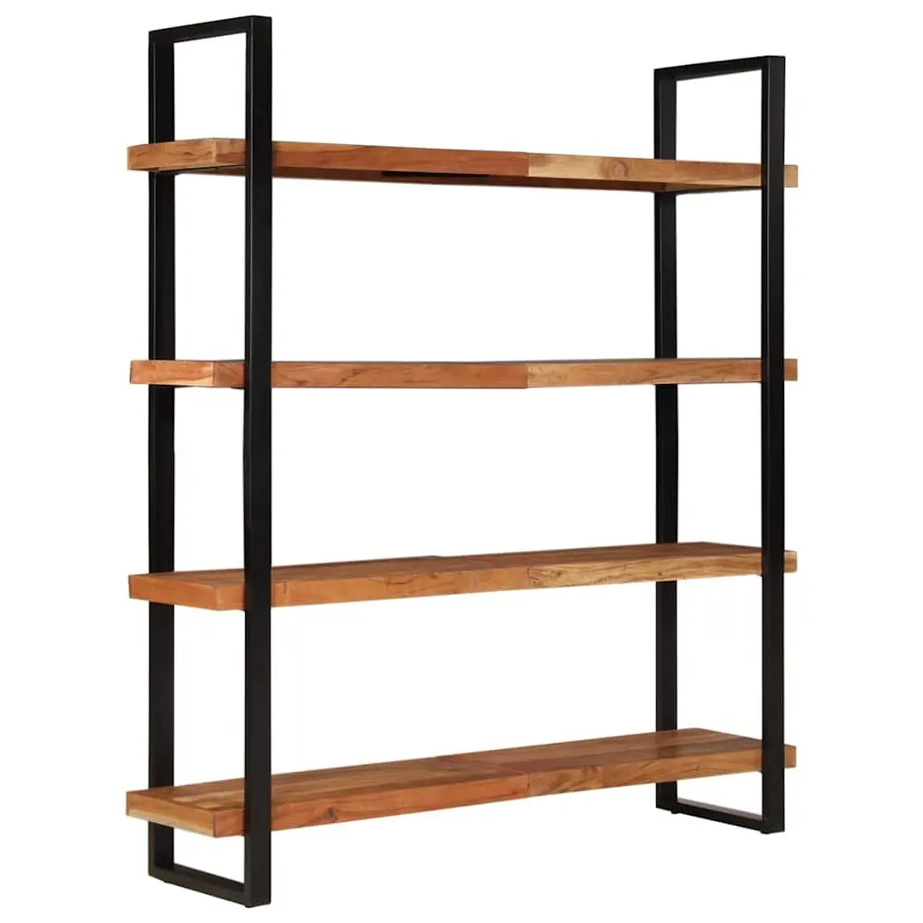 4-Tier Bookcase 160x40x180 cm Solid Acacia Wood Industrial Style Shelving Unit