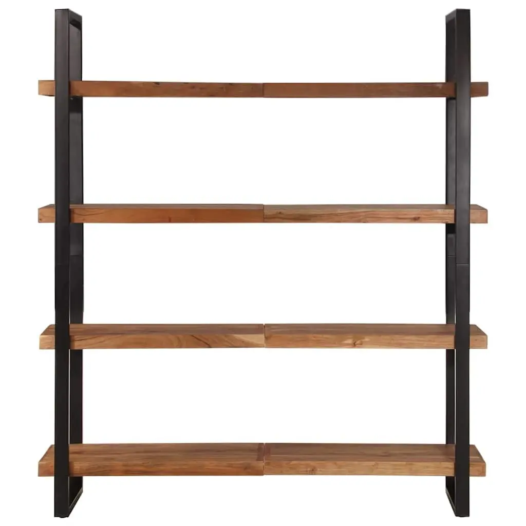 4-Tier Bookcase 160x40x180 cm Solid Acacia Wood Industrial Style Shelving Unit