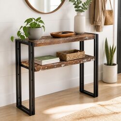 Console Table 90x30x75 cm Solid Reclaimed Wood 2-Layer Shelves Brown