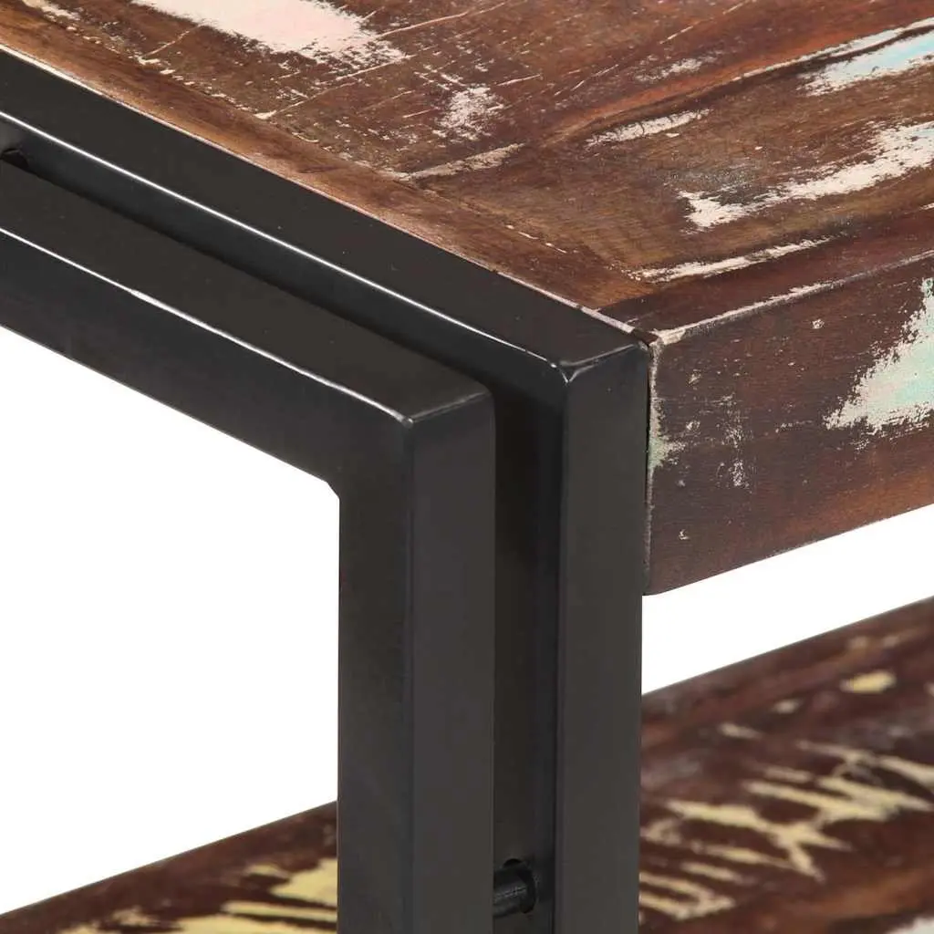 Console Table 90x30x75cm Solid Reclaimed Wood Two-Layer Shelves