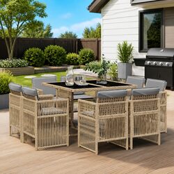 Transform Your Patio with This 9 Piece Dining Set