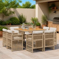 Enhance Your Outdoor Space with This 9 Piece Dining Set