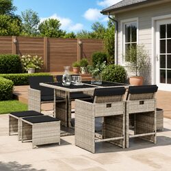 Transform Your Outdoor Space with This 9 Piece Dining Set