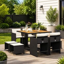 Enhance Your Outdoor Space with This 9-Piece Dining Set