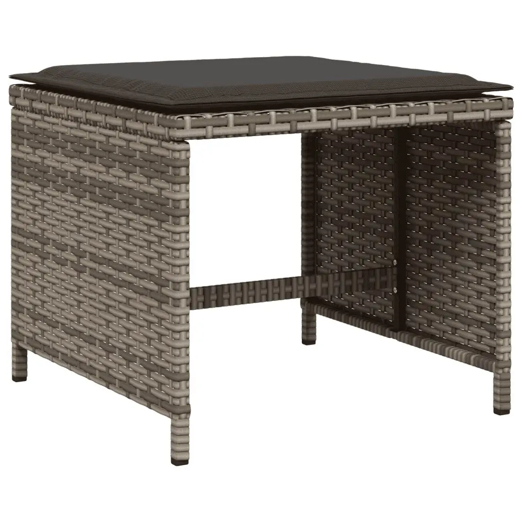 Garden Dining Set 11 Piece Grey Poly Rattan Outdoor Furniture Chairs Table