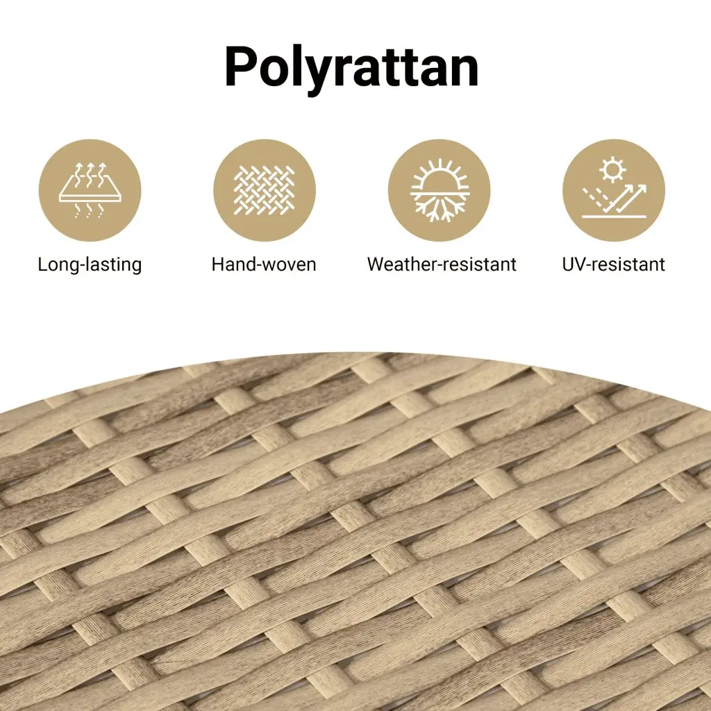 Outdoor Dining Set 11 Piece Garden Furniture PE Rattan Beige Cushions Foldable Chair Backrests