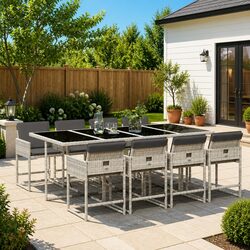 Enhance Your Outdoor Space with 9 Piece Dining Set Grey