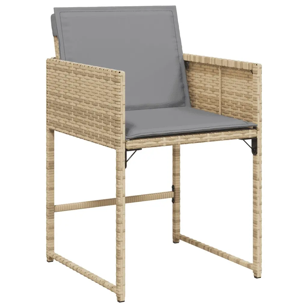 Outdoor Furniture Set 13 Piece Garden Dining Poly Rattan Table and Chairs Beige