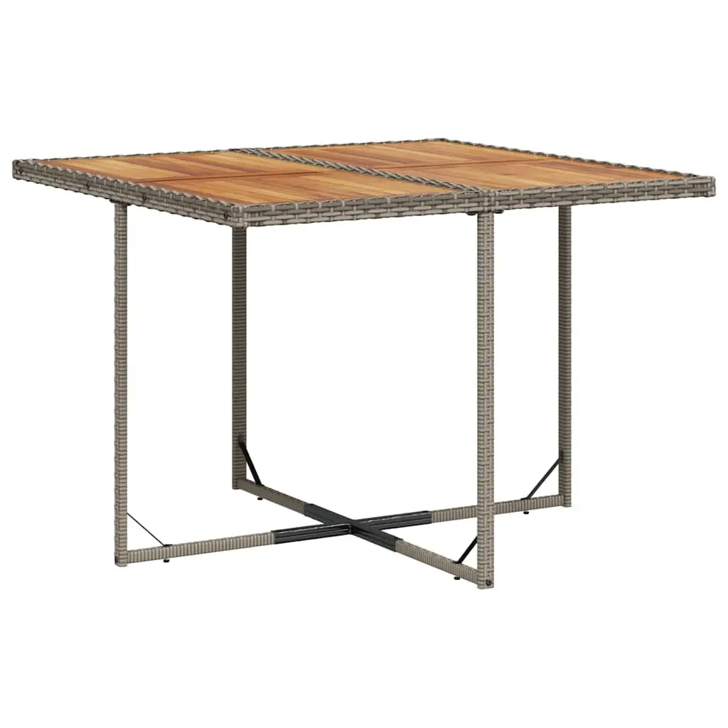 9PieceGreyGardenDiningSetwithCushionsDurablePERattanTableandChairsforOutdoorUse