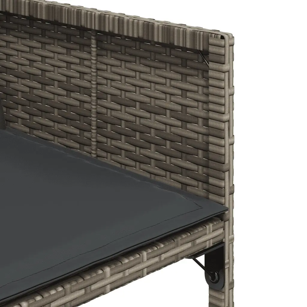 9PieceGreyGardenDiningSetwithCushionsDurablePERattanTableandChairsforOutdoorUse