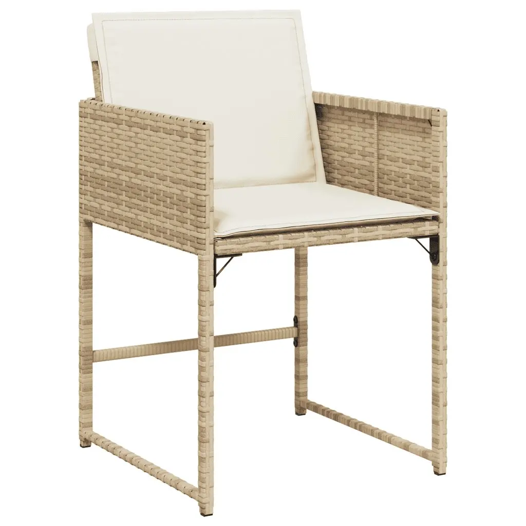Garden Dining Set 11 Piece Outdoor Furniture Beige Poly Rattan Table Chairs