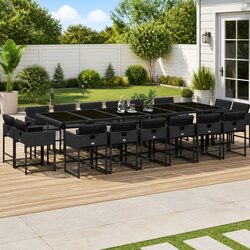 Stylish 17-Piece Outdoor Dining Set for Your Garden