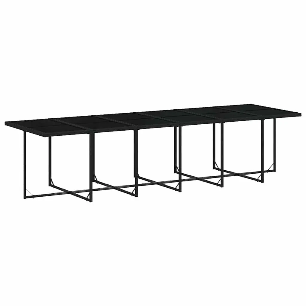 Garden Dining Set 17 Piece Outdoor Furniture Black Poly Rattan with Cushions