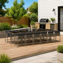 Elegant Grey Garden Dining Set for Your Outdoor Space
