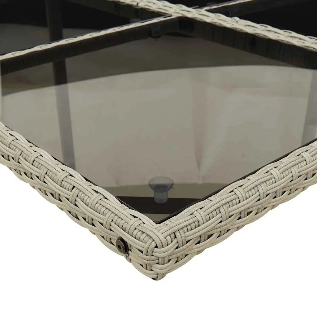 11 Piece Garden Dining Set Grey Poly Rattan Cushions Outdoor Patio