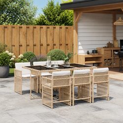 Elevate Your Patio with This 7 Piece Beige Dining Set