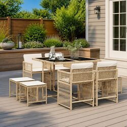 Enhance Your Outdoor Space with this 9 Piece Dining Set