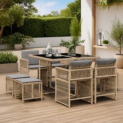 Elevate Your Outdoor Space with 9 Piece Garden Dining Set