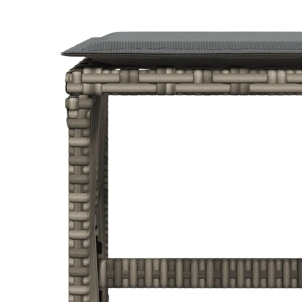 Outdoor Dining Set 9 Piece Grey Poly Rattan Chairs Table with Foldable Backrests and Thickly Padded Cushions