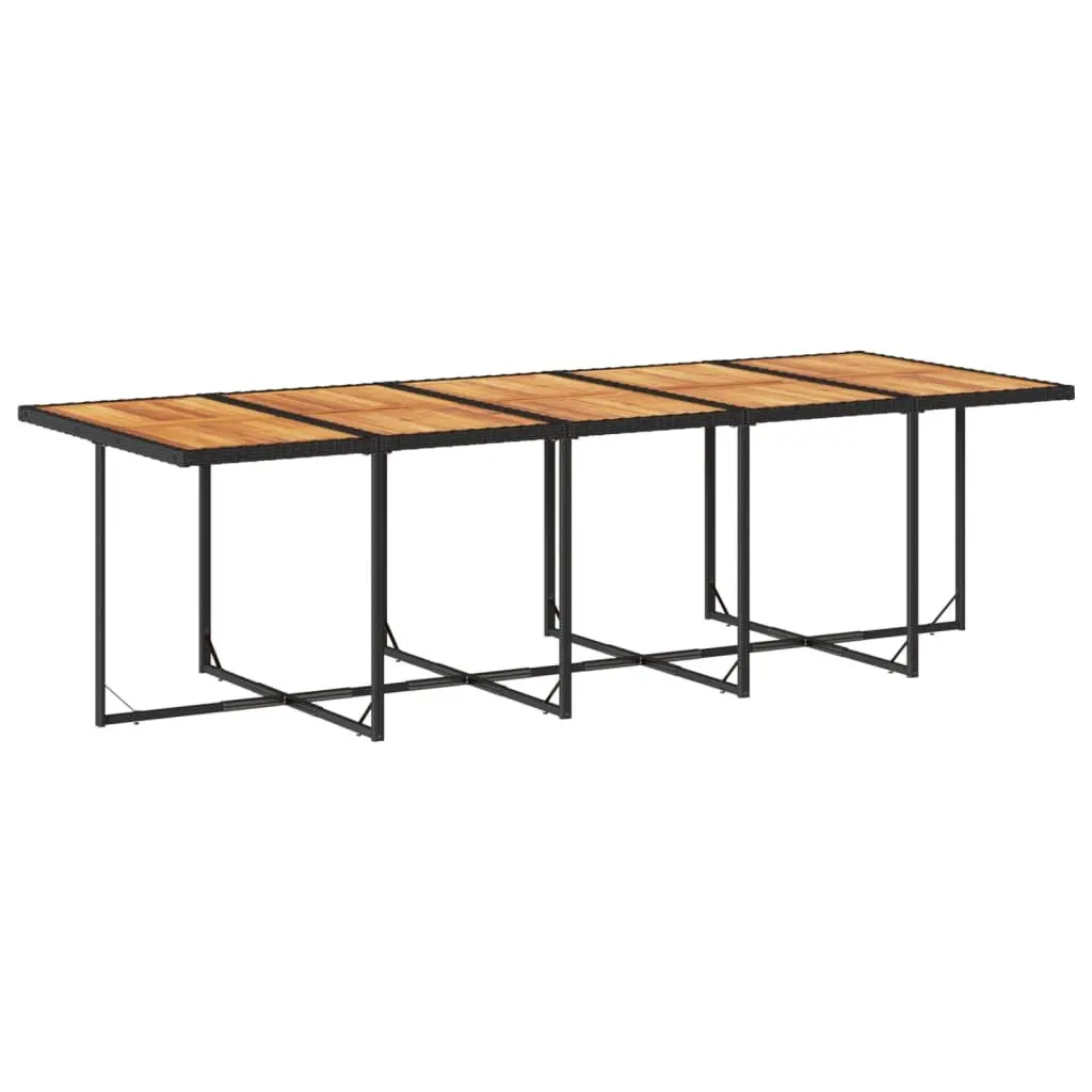 15PieceOutdoorDiningSetBlackPERattanTablewithFoldableChairsandCushions