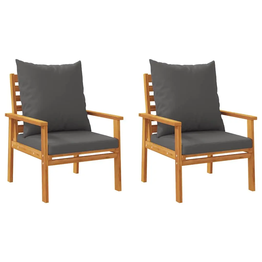 3 Piece Garden Lounge Set Acacia Wood Outdoor Patio Furniture with Cushions
