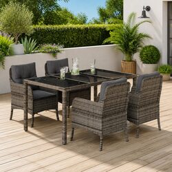 Stylish Grey 5-Piece Garden Dining Set for Your Outdoor Space