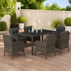 Enhance Your Patio with 7 Piece Grey Rattan Dining Set