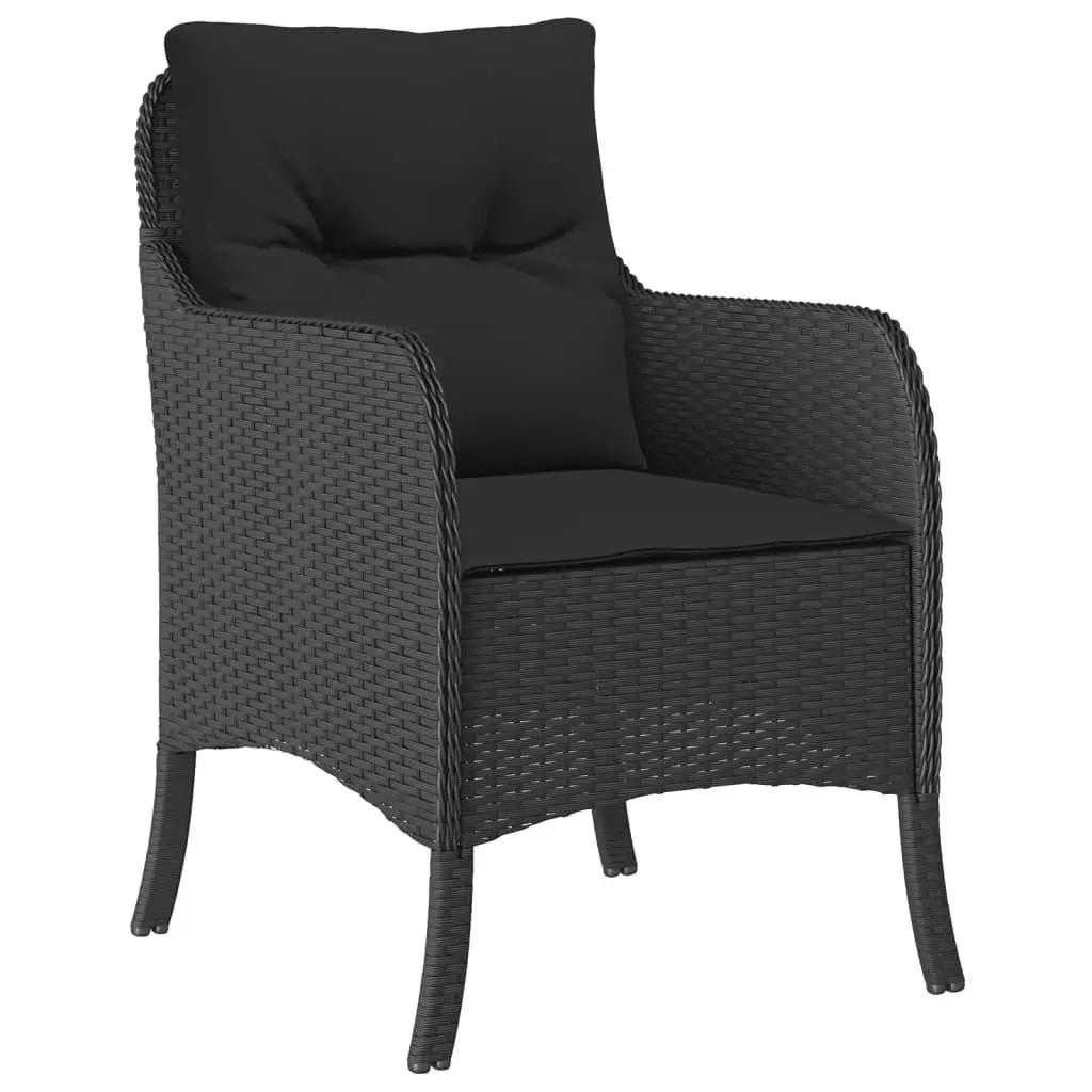 Garden Dining Set 5 Piece Outdoor Furniture Patio Table Chairs with Cushions Weather Resistant PE Rattan Construction Tempered Glass Top