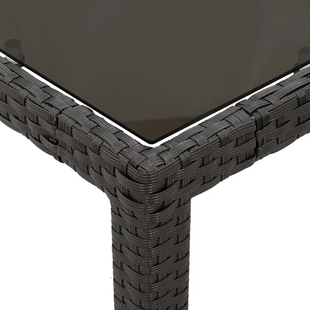 Outdoor Bistro Set 3 Piece Black PE Rattan Garden Furniture with Cushions