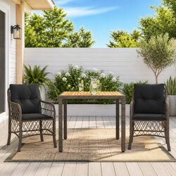 Grey Poly Rattan Bistro Set for Cozy Outdoor Moments
