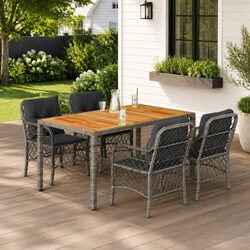 Enhance Your Outdoor Space with This Grey Rattan Dining Set