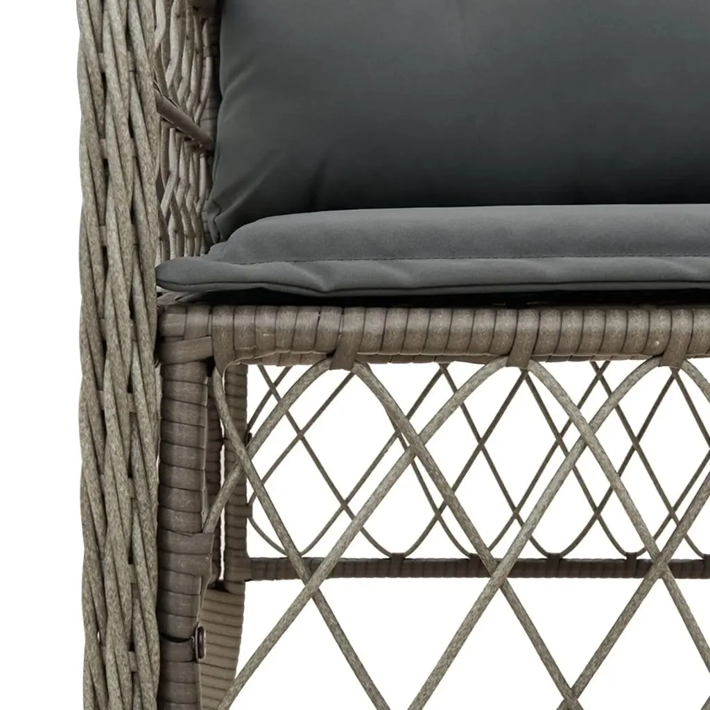 7 Piece Garden Dining Set Outdoor Patio Furniture Table with Tempered Glass Top and Cushions
