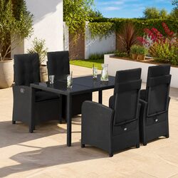 Black Poly Rattan Outdoor Dining Set for Stylish Spaces