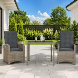 Stylish Grey 3 Piece Outdoor Dining Set for Your Patio
