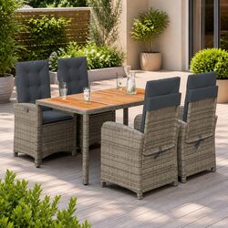 Garden Furniture 5 Piece Dining Set with Cushions