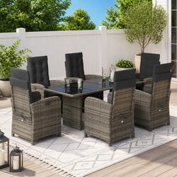 Elegant 7 Piece Outdoor Dining Set in Grey