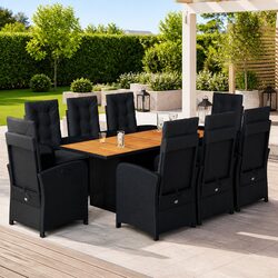 Stylish Black Garden Dining Set for Outdoor Gatherings