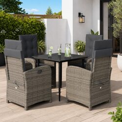 Stylish 5 Piece Grey Dining Set for Outdoor Spaces